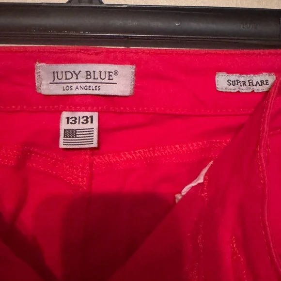 Judy Blue Cherry Red Flare Jeans - Picture 3 of 3